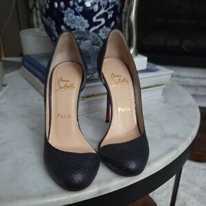 Authentic Christian Louboutin Glittery Blue Heels